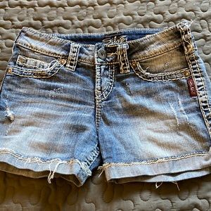 Silver Jean Shorts